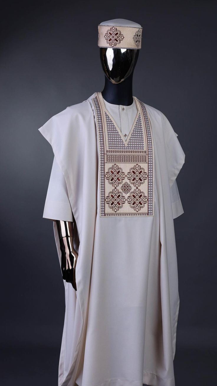 Ensemble trois pièces:Boubou,chemise,Pentalon, chapeau