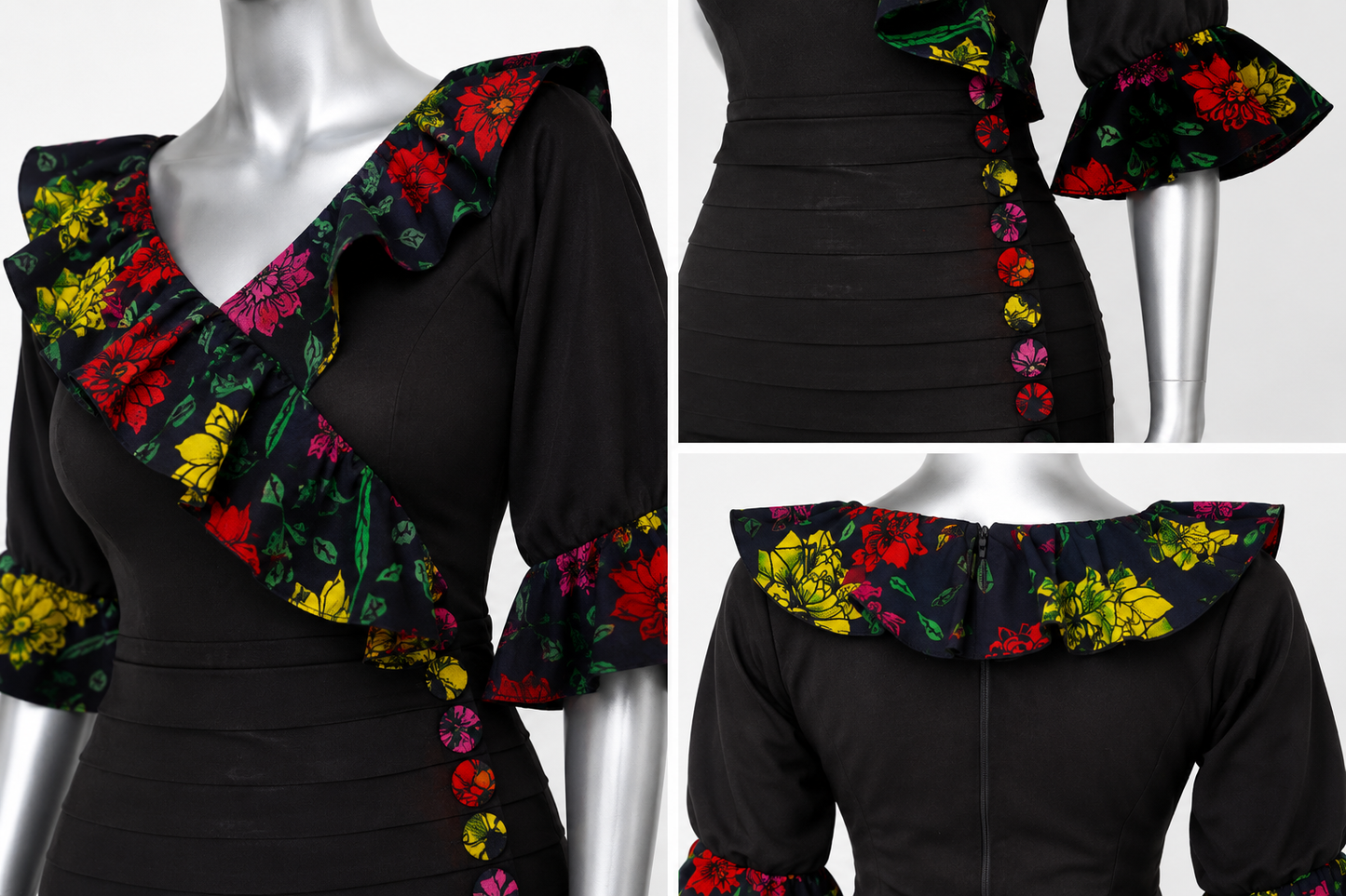 Naya – Robe en crêpe & wax
