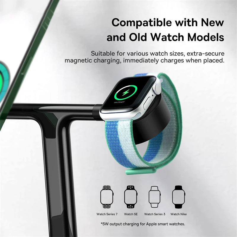 Chargeur Magnétique 3 en 1 Baseus - Recharge Rapide pour iPhone, AirPods & Apple Watch