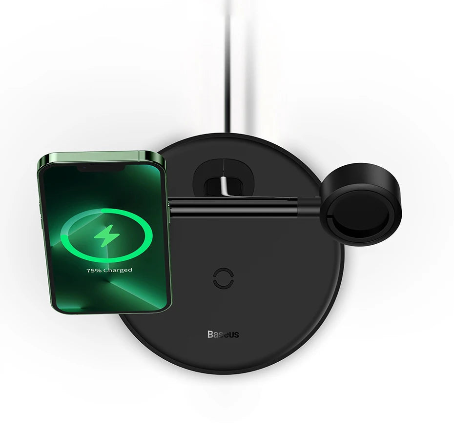 Chargeur Magnétique 3 en 1 Baseus - Recharge Rapide pour iPhone, AirPods & Apple Watch