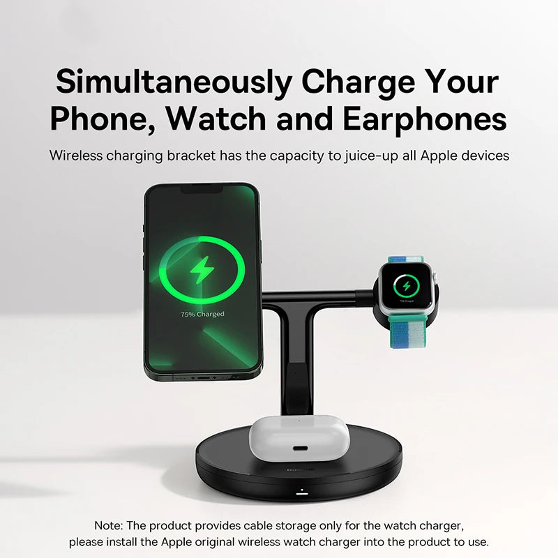 Chargeur Magnétique 3 en 1 Baseus - Recharge Rapide pour iPhone, AirPods & Apple Watch