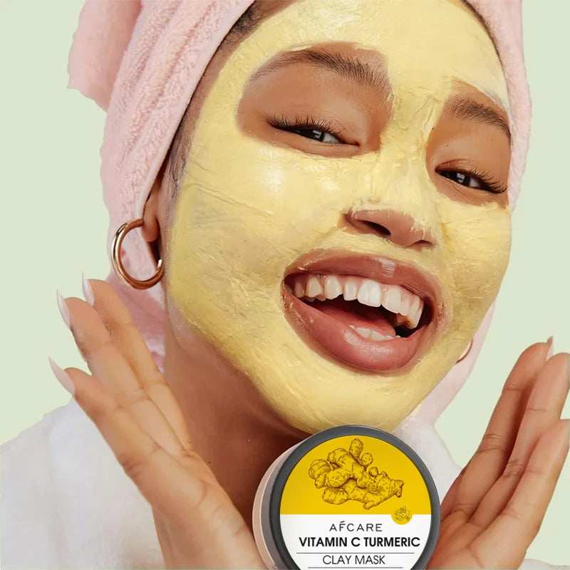 Lot de 4 Masques à l’Argile 2025 - Vitamine C, Curcuma & Boue de la Mer Morte - Nettoyage Profond & Hydratation