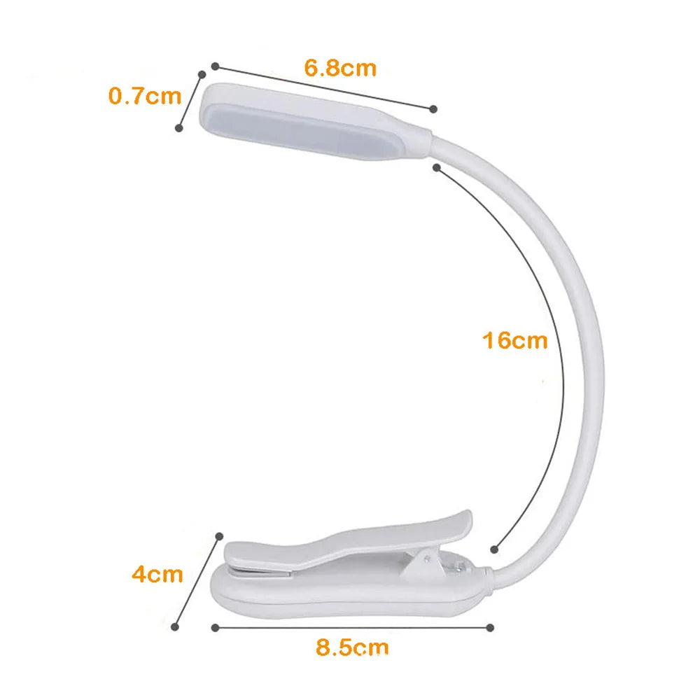 Lampe de Lecture Rechargeable 7 LED – Flexible, 3 Niveaux, Lumière Chaude & Froide – Idéale pour le Lit et la Lecture Nocturne