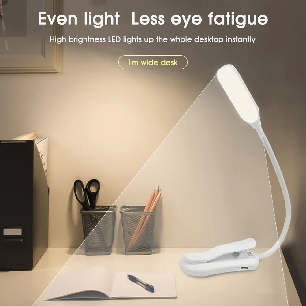 Lampe de Lecture Rechargeable 7 LED – Flexible, 3 Niveaux, Lumière Chaude & Froide – Idéale pour le Lit et la Lecture Nocturne
