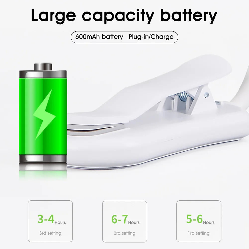 Lampe de Lecture Rechargeable 7 LED – Flexible, 3 Niveaux, Lumière Chaude & Froide – Idéale pour le Lit et la Lecture Nocturne