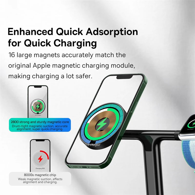Chargeur Magnétique 3 en 1 Baseus - Recharge Rapide pour iPhone, AirPods & Apple Watch