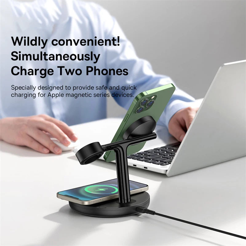 Chargeur Magnétique 3 en 1 Baseus - Recharge Rapide pour iPhone, AirPods & Apple Watch