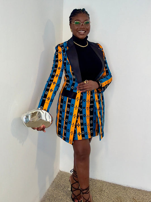 ALYRA — Blazer & jupe courte en wax