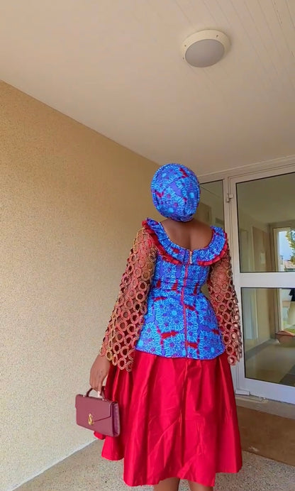 Robe Élégante de Bal – Splendeur et Raffinement Africain