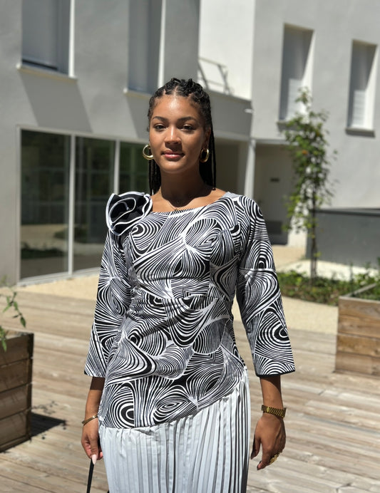Robe Longue Prestige Noir & Blanc