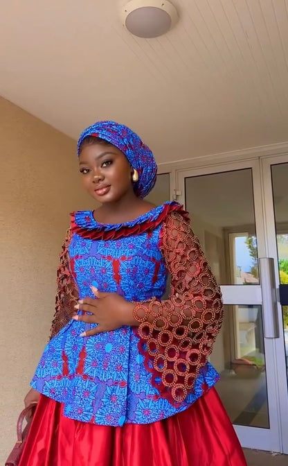 Robe Élégante de Bal – Splendeur et Raffinement Africain