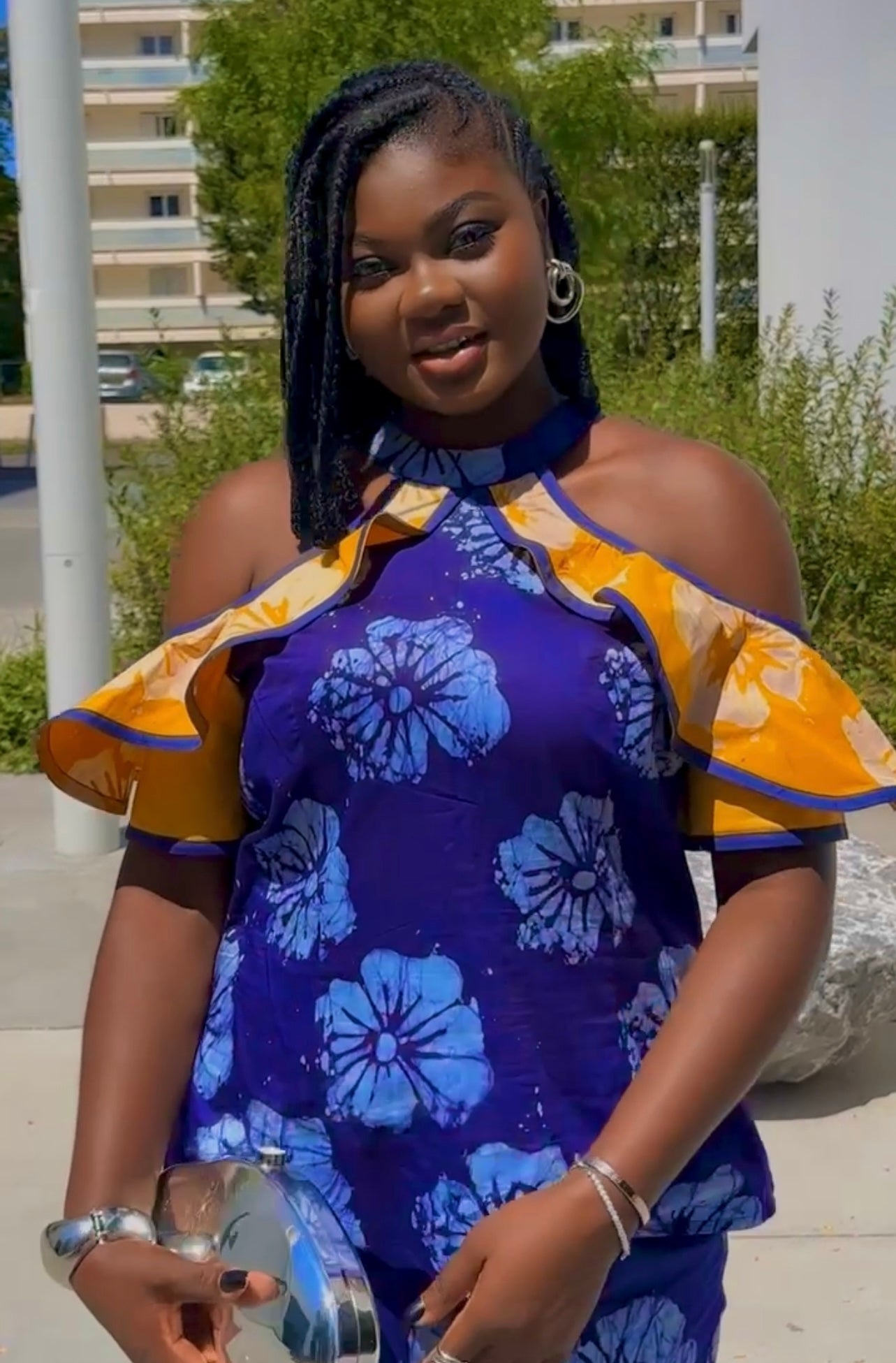 Ensemble Chemise & Short – Floral Élégance