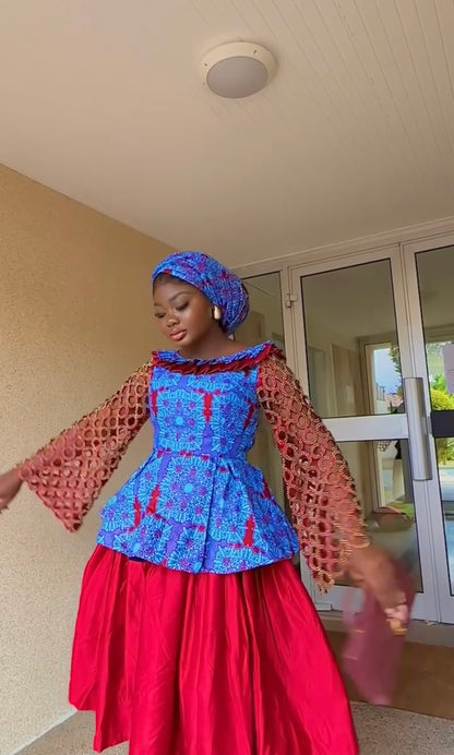 Robe Élégante de Bal – Splendeur et Raffinement Africain