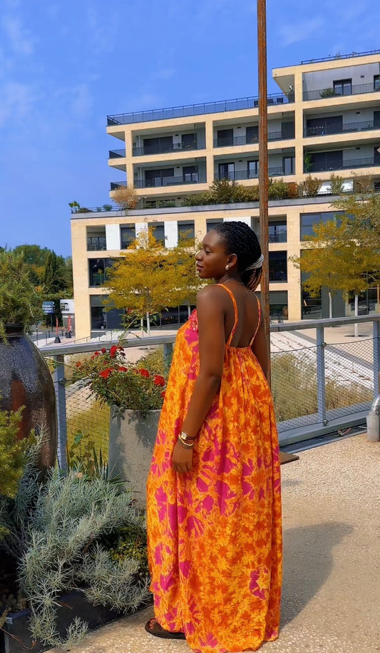 Robe longue en coton Dempé – Collection Été Prestige Africain