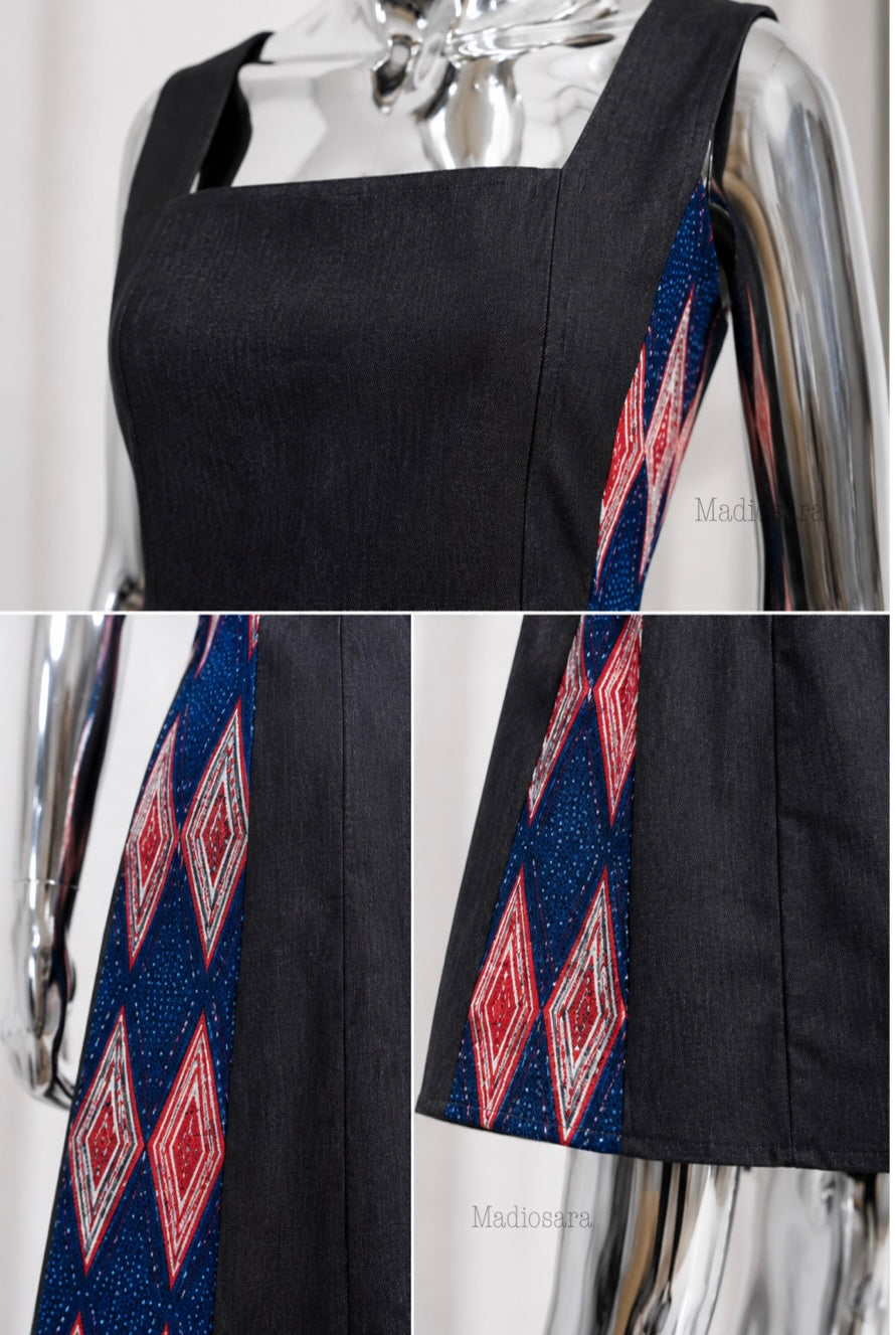 Aériale-Robe en denim &wax