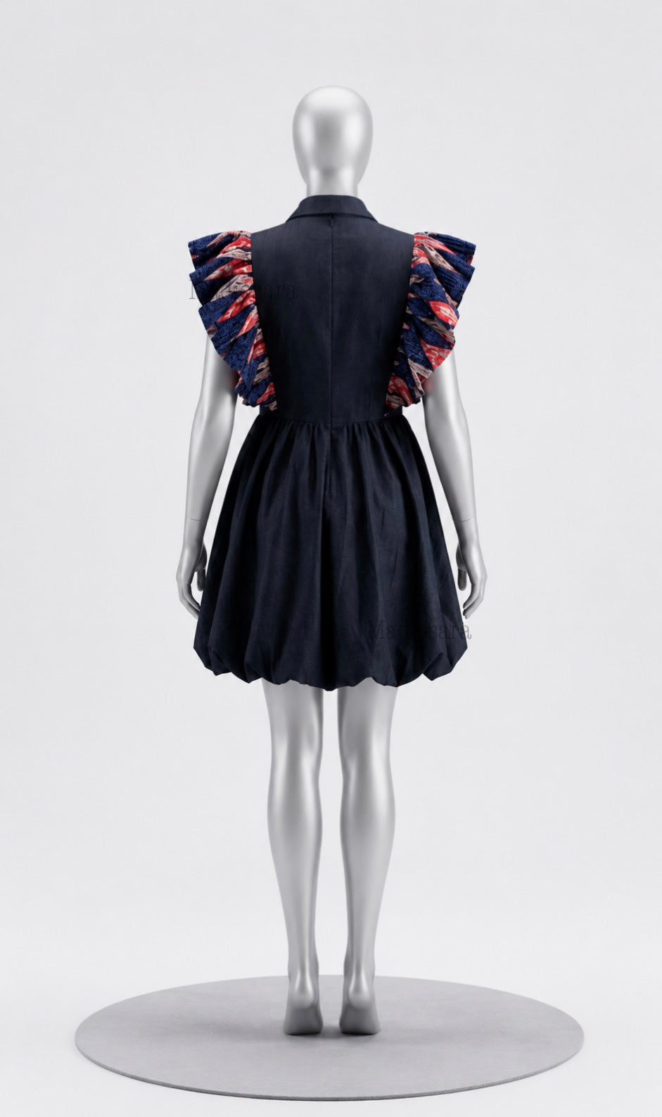 Boréale – Robe en denim & wax