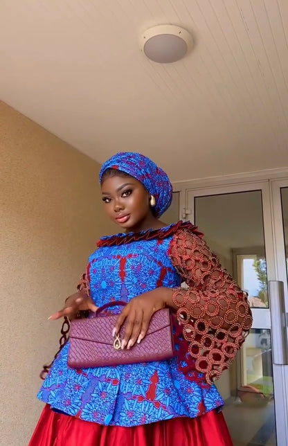 Robe Élégante de Bal – Splendeur et Raffinement Africain