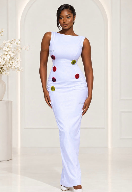 Éclat  – Robe en crêpe & wax