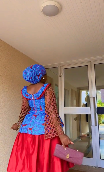 Robe Élégante de Bal – Splendeur et Raffinement Africain