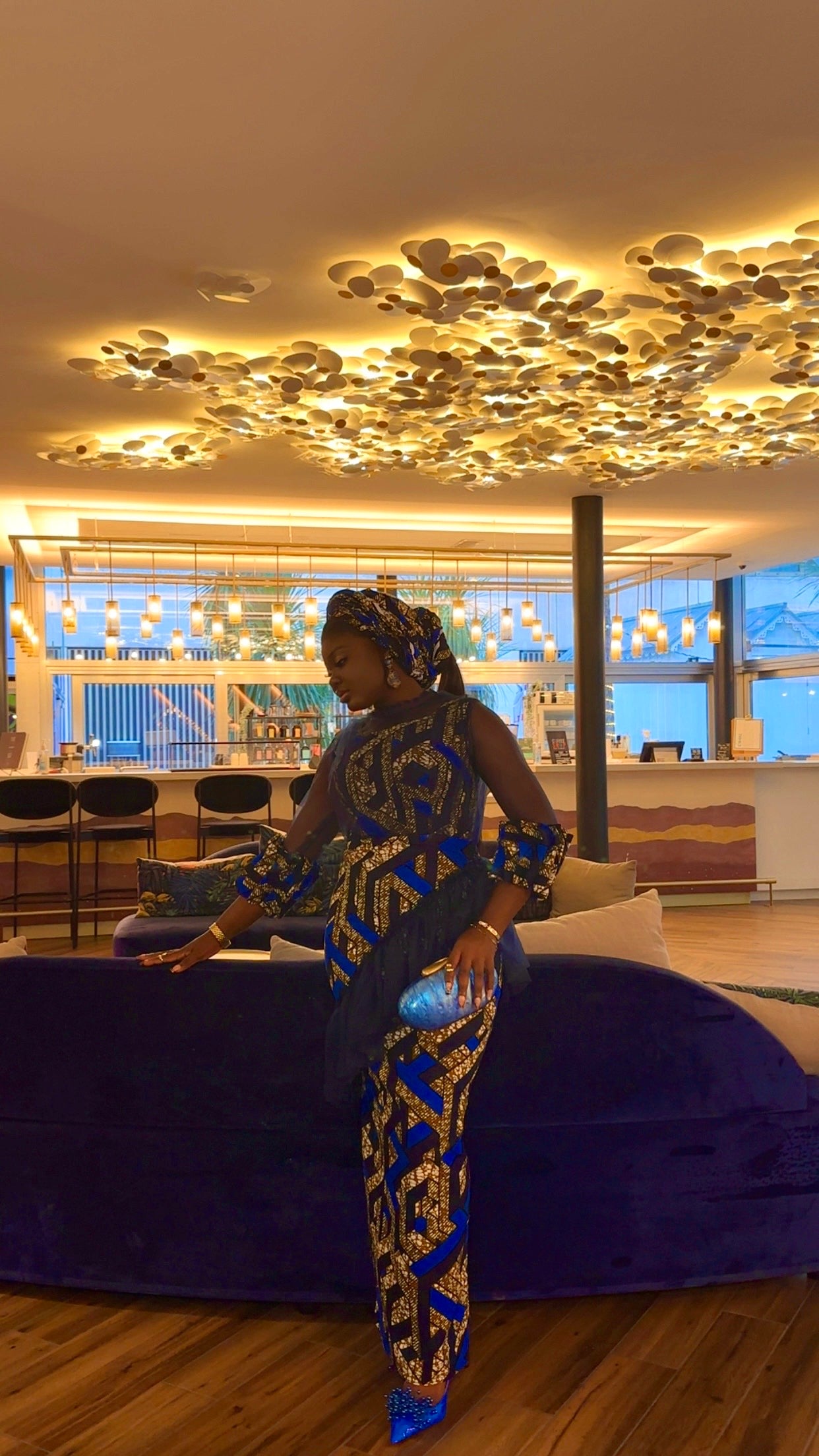 Robe longue Élégante L’Or Bleu