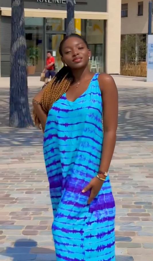 Robe longue en coton Dempé – Collection Été Prestige Africain