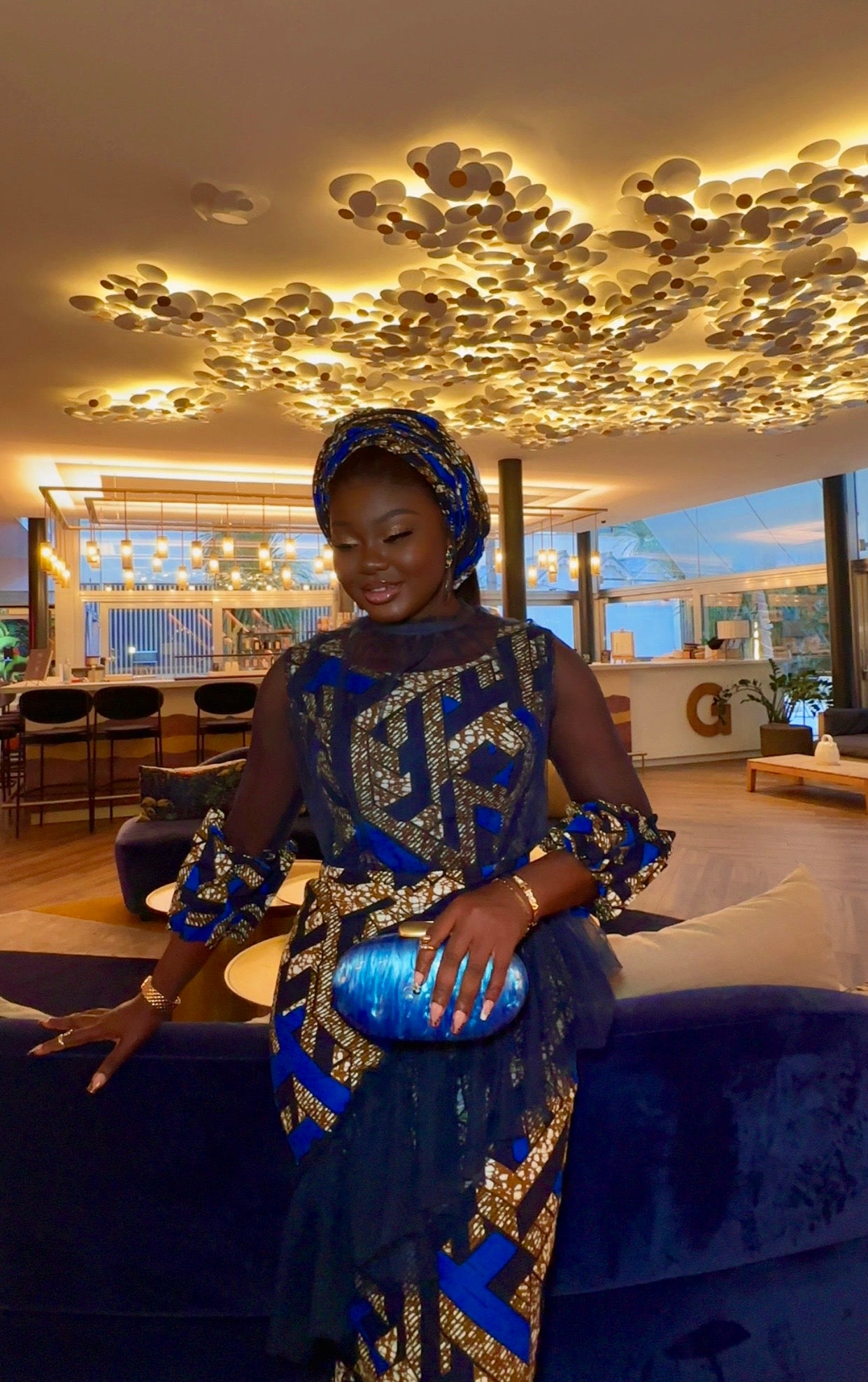 Robe longue Élégante L’Or Bleu