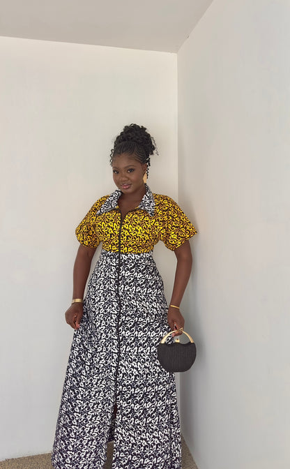 Robe Évasée Élégance Bicolore