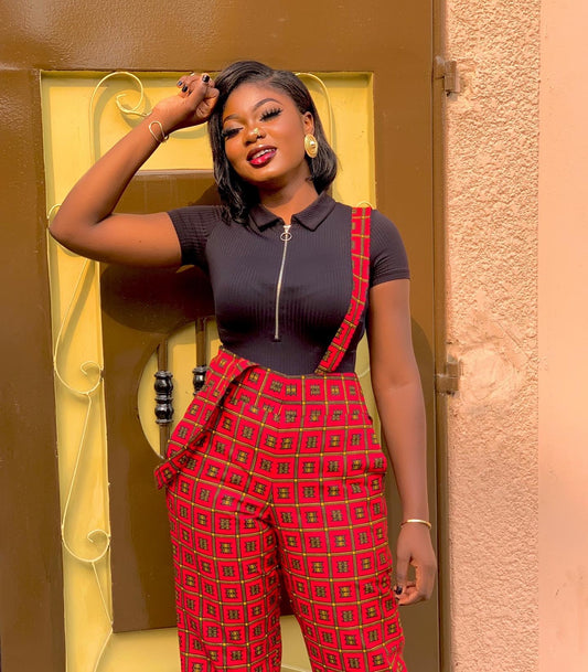 Salopette en wax sans t-shirt