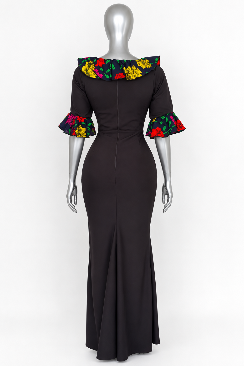 Naya – Robe en crêpe & wax
