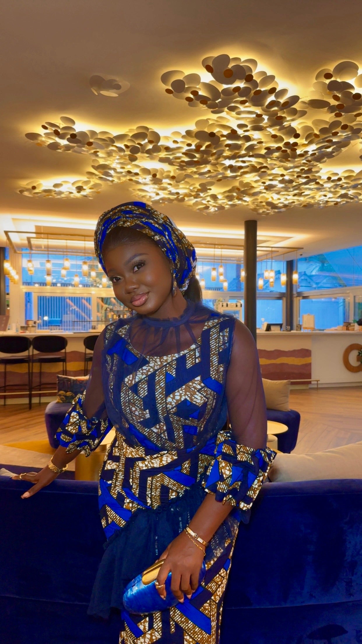 Robe longue Élégante L’Or Bleu