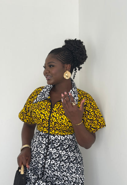 Robe Évasée Élégance Bicolore