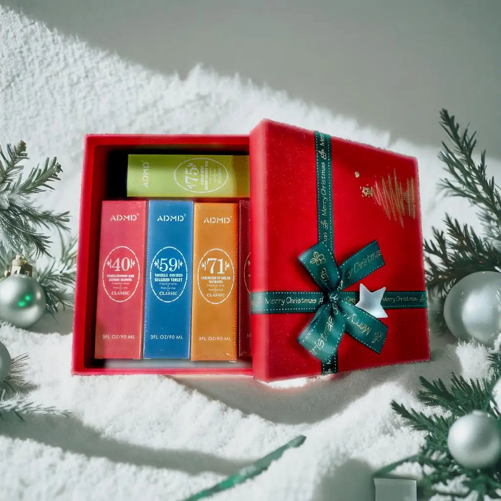 Coffret Cadeau Parfum Femme -5 Essences Florales et Fruitées pour Noël Frais et Elégant