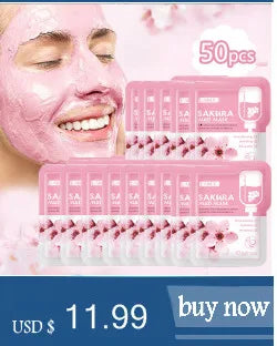 Lot de 7 Masques à la Boue Sakura du Japon - Nettoyage Profond, Élimination des Points Noirs & Contrôle de l’Huile