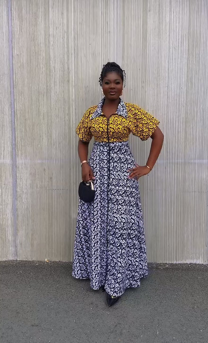 Robe Évasée Élégance Bicolore
