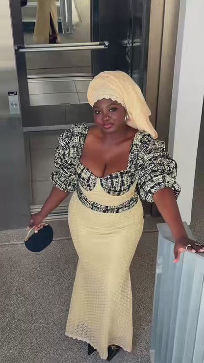 YOSRA — Robe en Dentelle et wax
