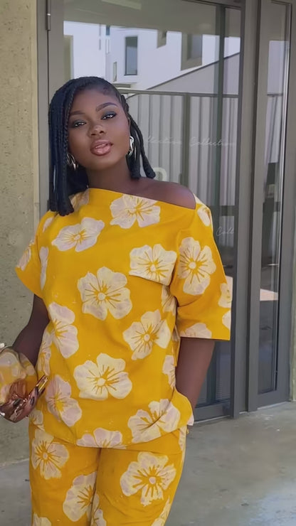 Ensemble Chemise & Short – Floral Élégance