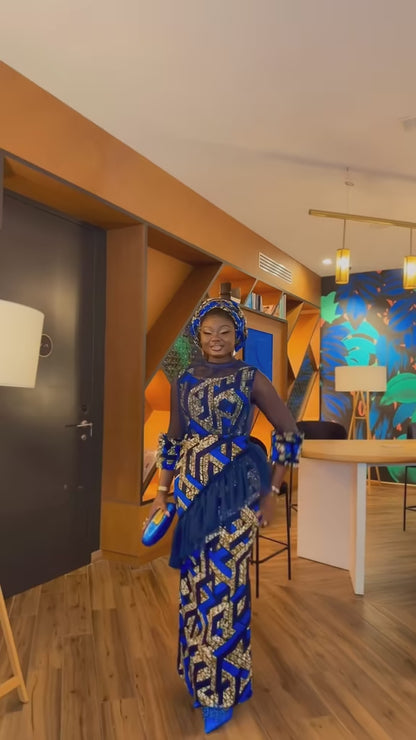 Robe longue Élégante L’Or Bleu